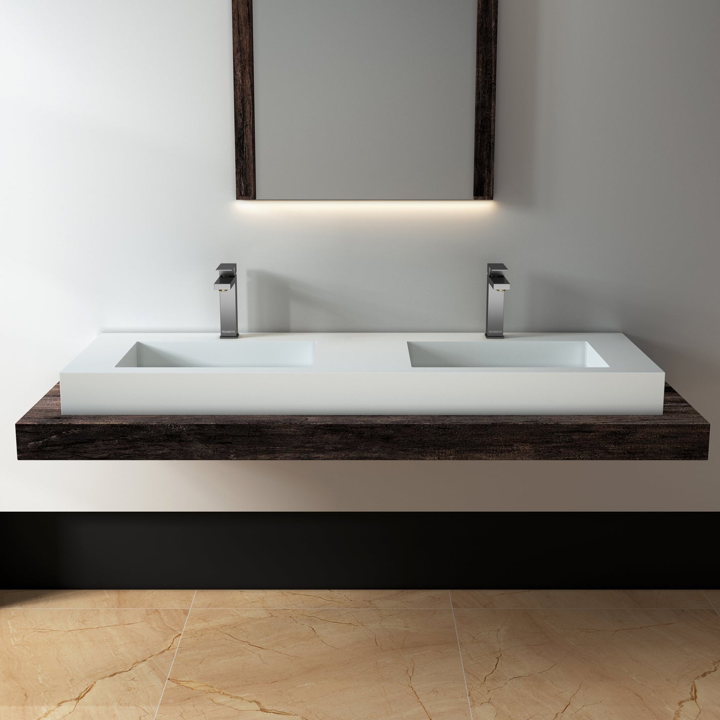 Lasaideal 39'' Wall Mount Stone Resin Bathroom Sink