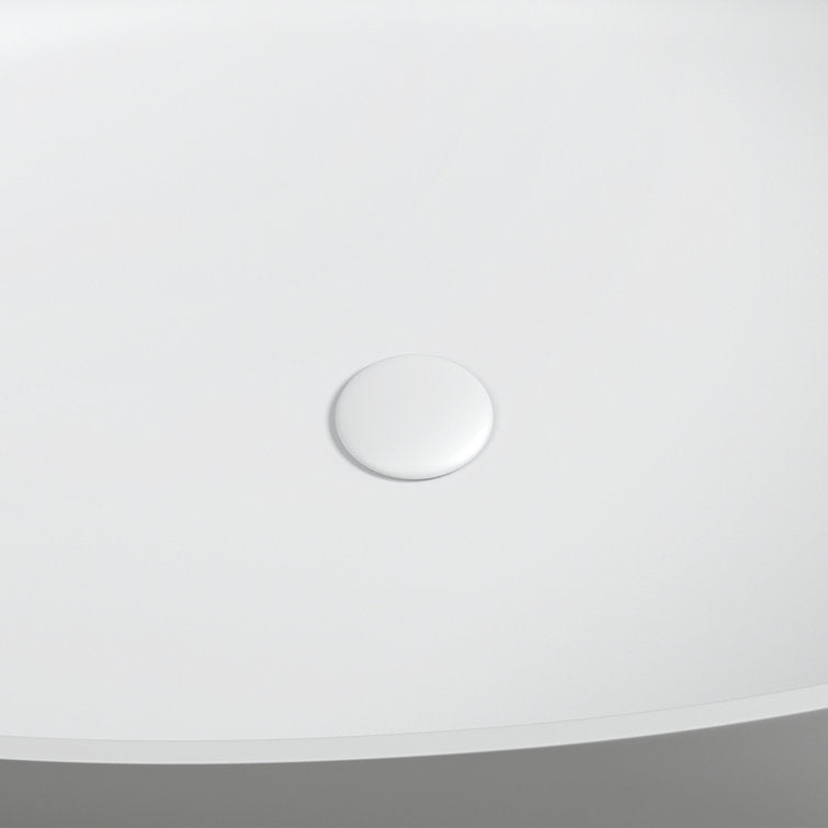 Lasaideal 63" Wavy Freestanding Tub Solid Surface Freestadning Stone Resin Soaking Bathtub