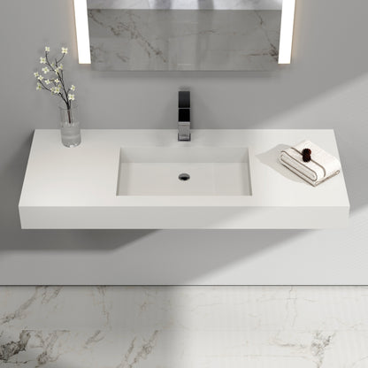 Lasaideal 39'' Wall Mount Stone Resin Bathroom Sink
