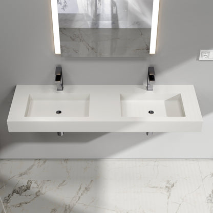 Lasaideal 39'' Wall Mount Stone Resin Bathroom Sink