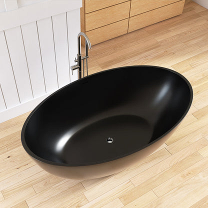Lasaideal 67'' Freestanding Tub Solid Surface Wide Freestanding Soaking Bathtub