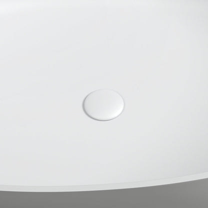 Lasaideal 63" Wavy Freestanding Tub Solid Surface Freestadning Stone Resin Soaking Bathtub