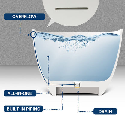 Lasaideal 69" Freestanding Soaking Bathtub Solid Surface Stone Resin Soaking Tubs