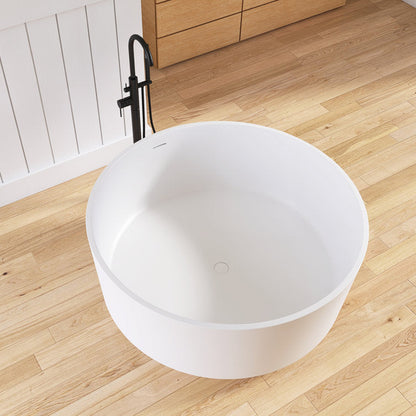 Lasaideal 49" Eco-Friendly Round Resin Stone Bathtub（Pickup in Store）
